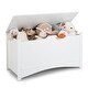 preview thumbnail 1 of 8, Gymax Kids Toy Box Large Wooden Flip-Top Storage Chest Organizer Bench White