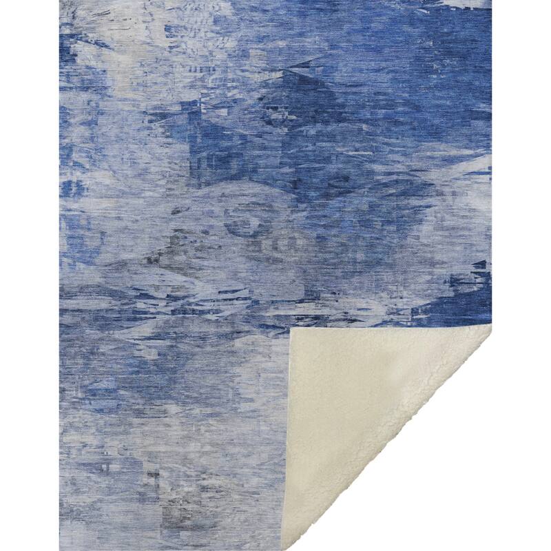 Premium Machine Washable Abstract Modern Sherpa Throw Blanket