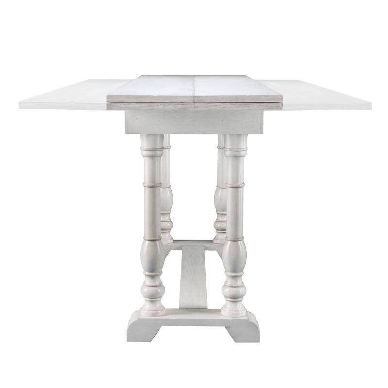 SEI Furniture Eddlewood Farmhouse Drop Leaf Trestle Console to Dining Table