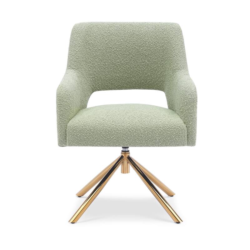 Boucle Polyester Upholstered Swivel Accent Chair - Stain Resistant