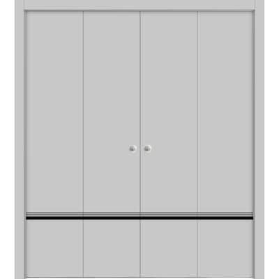Double Bi-fold Doors Planum 0012 Grey Matte with Sturdy Tracks
