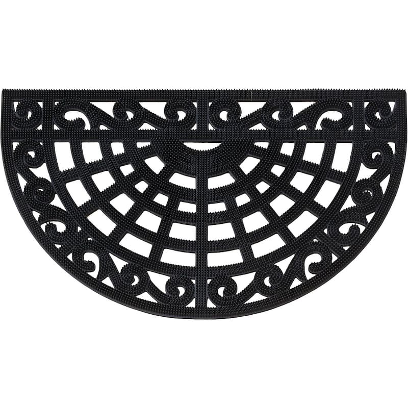 A1HC 100% Rubber Pin Mat Indoor/Outdoor Entryway Durable Doormat 18"X30", Black - Black