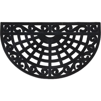 A1HC 100% Rubber Pin Mat Indoor/Outdoor Entryway Durable Doormat 18"X30", Black
