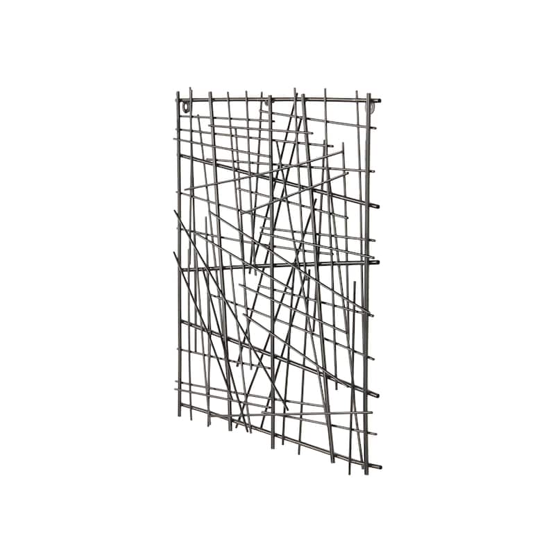 Metal Abstract Overlapping Sticks Home Wall Decor - Black - Roche River Decor