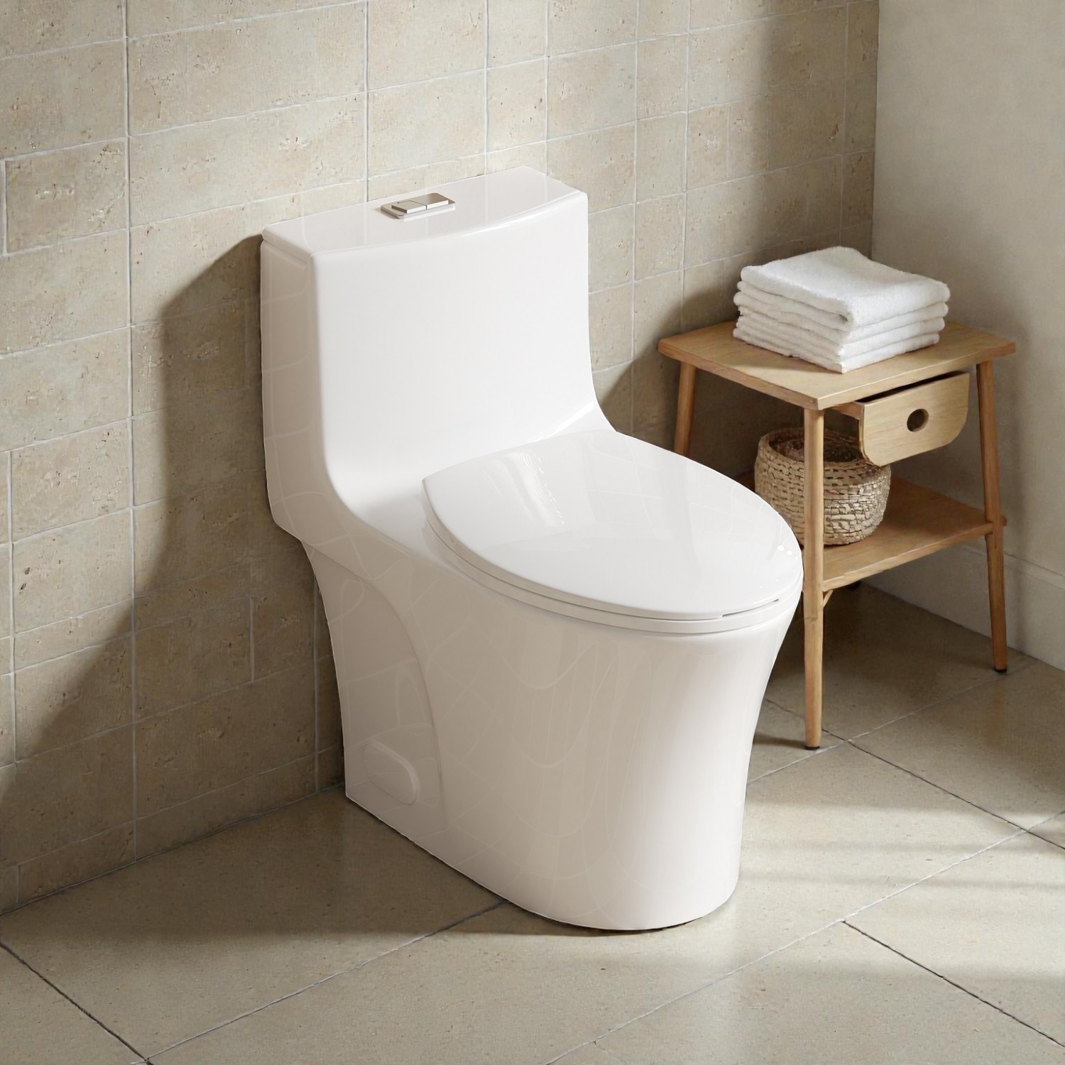 One Piece Elongated Toilet Tornado Flush. ADA Height 17 Inch. Dual Flush 1.1 1.6 GPF. MAP 1000g