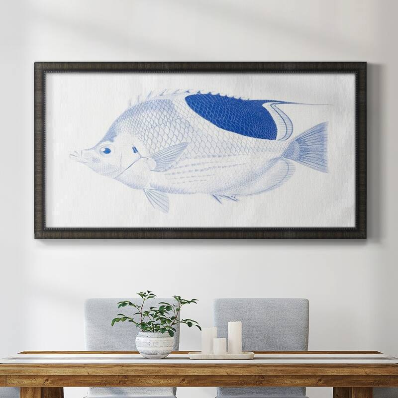 Blue & White Tropical Fish I Premium Framed Canvas- Ready to Hang