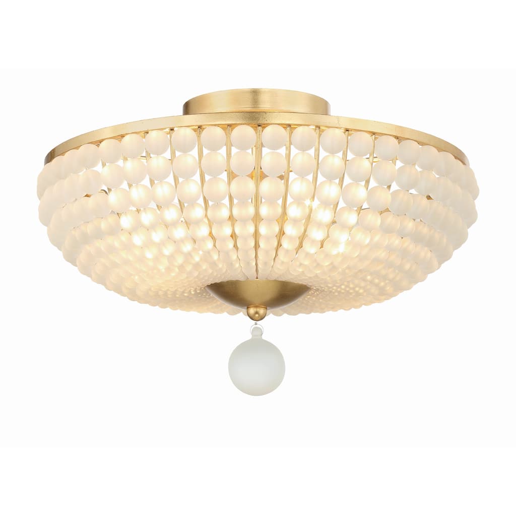 Bella 4 Light Antique Gold Ceiling Mount - 18"W x 12"H