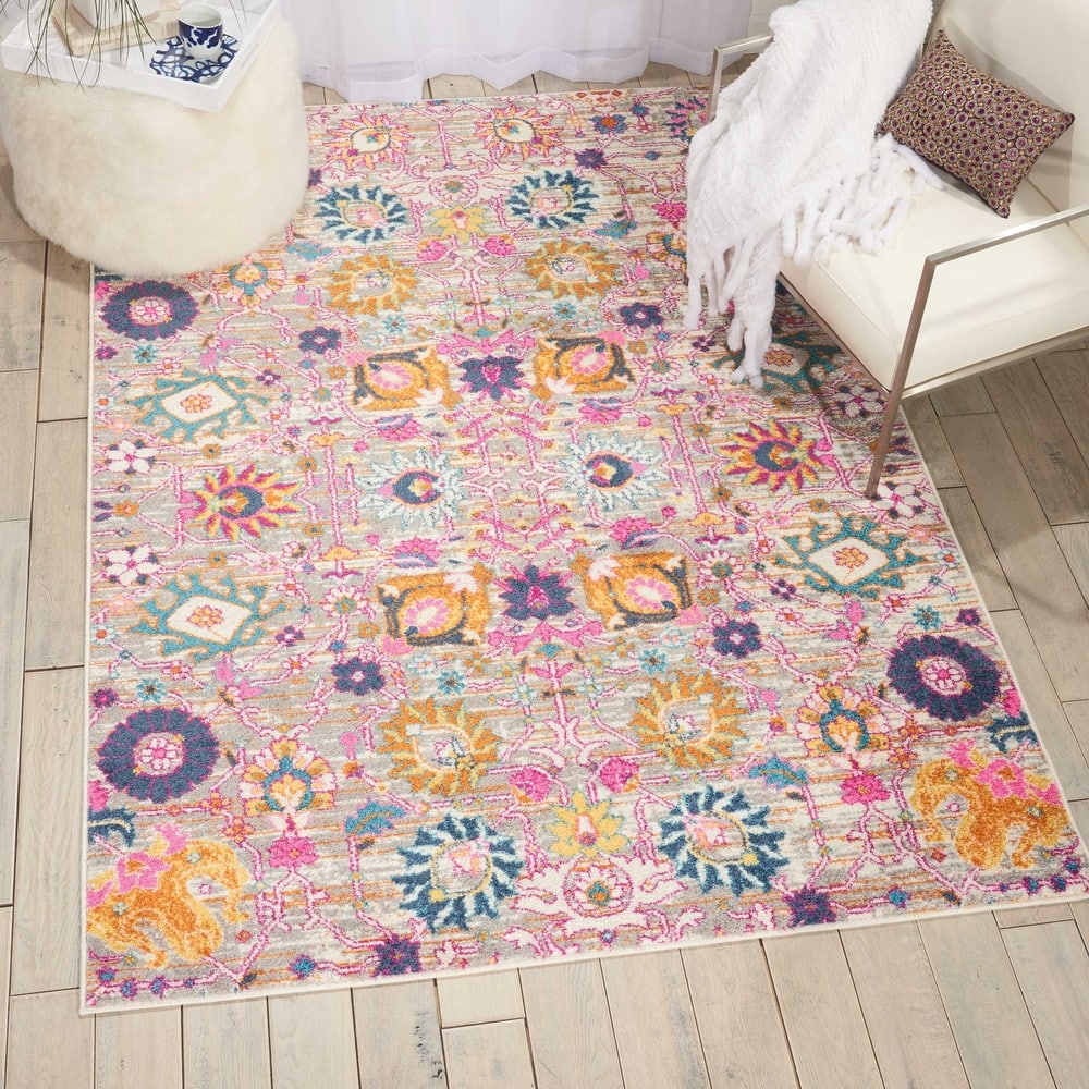 Nourison Passion Boho French Country Floral Area Rug.