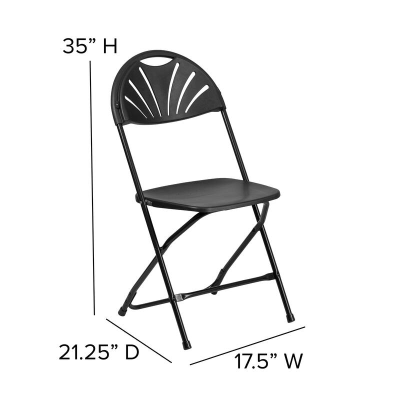 8 Pack 650 lb. Capacity Plastic Fan Back Folding Chair