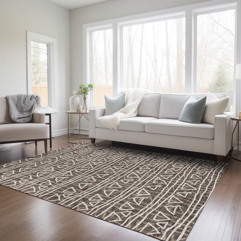 Machine Washable Indoor/ Outdoor Chantille Morrocan Boho Rug