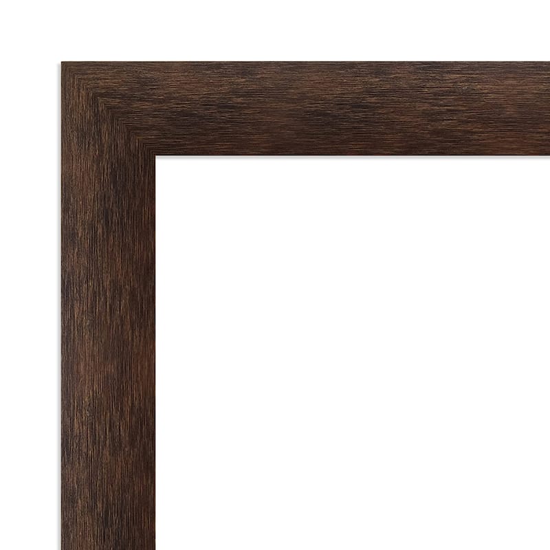 Warm Walnut Narrow Half-Inch-Bevel Wood Framed Wall Mirror - Warm Walnut Narrow - Glass Size 18x24