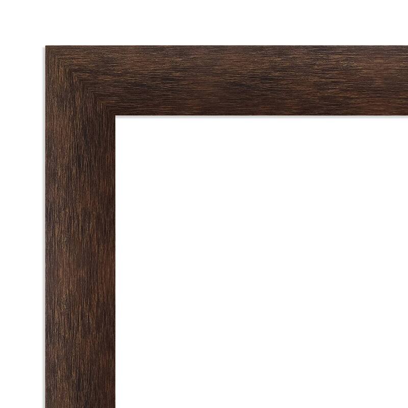 Warm Walnut Narrow Wood Framed Natural Corkboard Bulletin Board