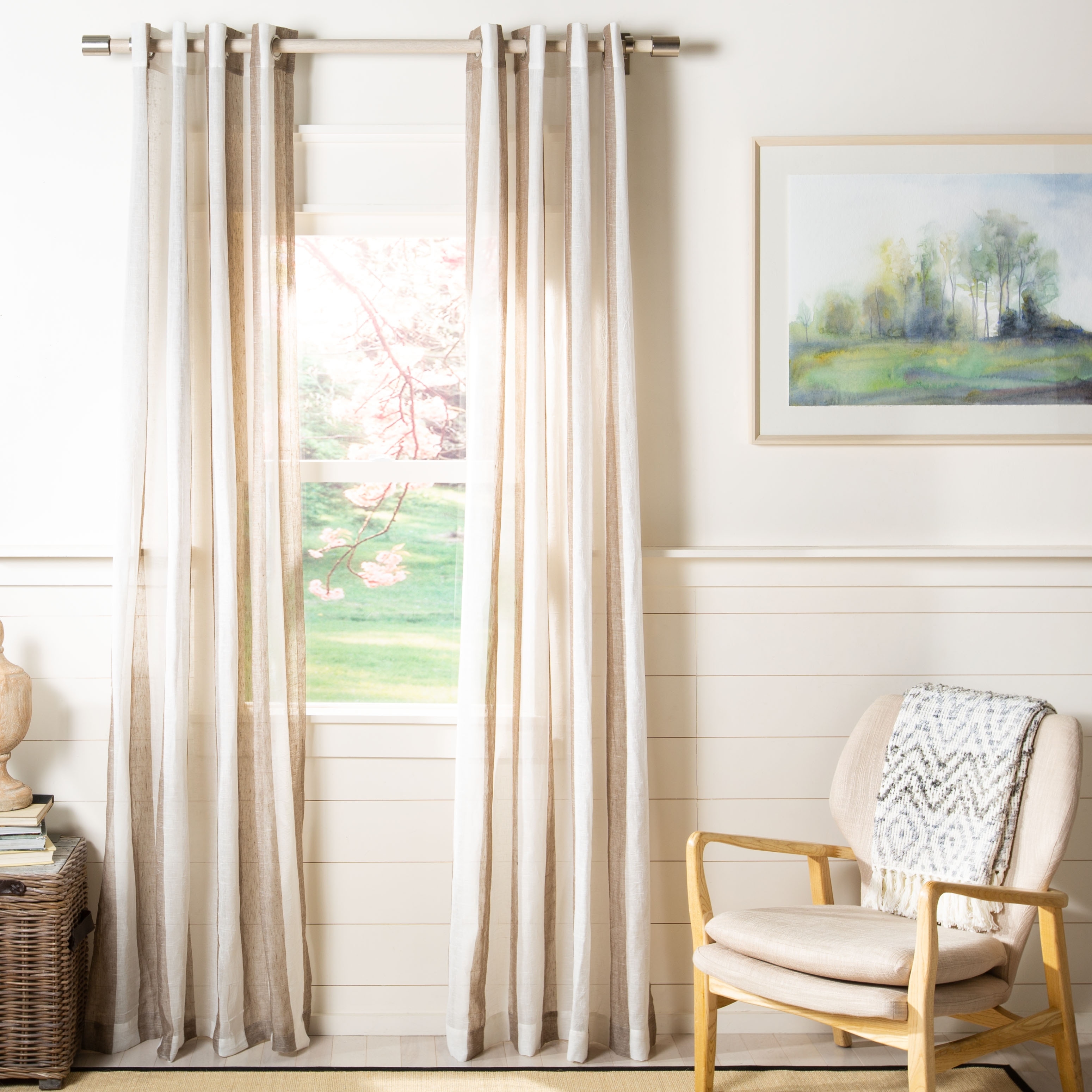SAFAVIEH xanum Sheer Window Curtain Panel - 52Wx96L
