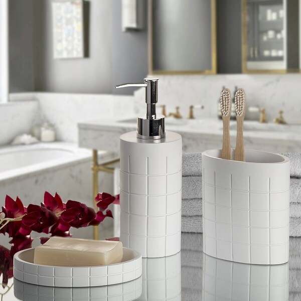Creative Scents Polar White Bathroom Accessories Set of 3 On