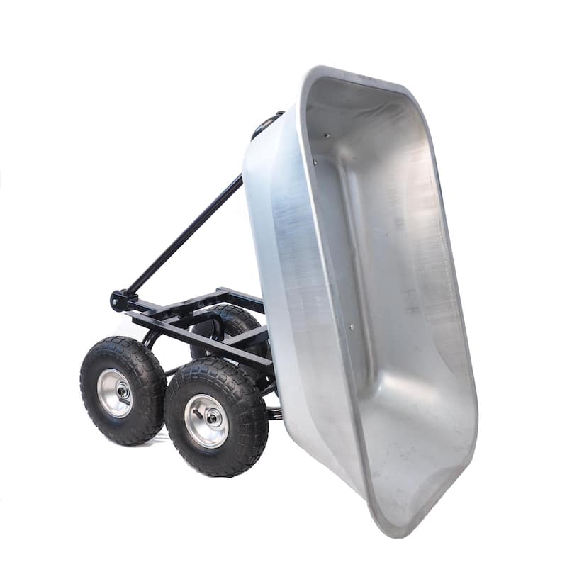 Garden Folding Cart/ Dump Truck with Steel Frame, 10 inches Pneumatic Tires