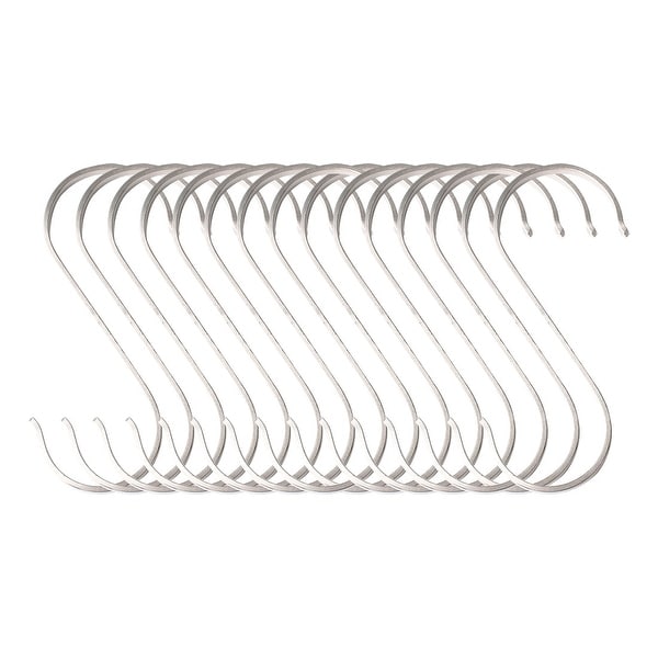 15pcs S Shaped Hanging Hooks Stainless Steel 78mm Cloth Coat Storage Hook Holder - 78x36mm