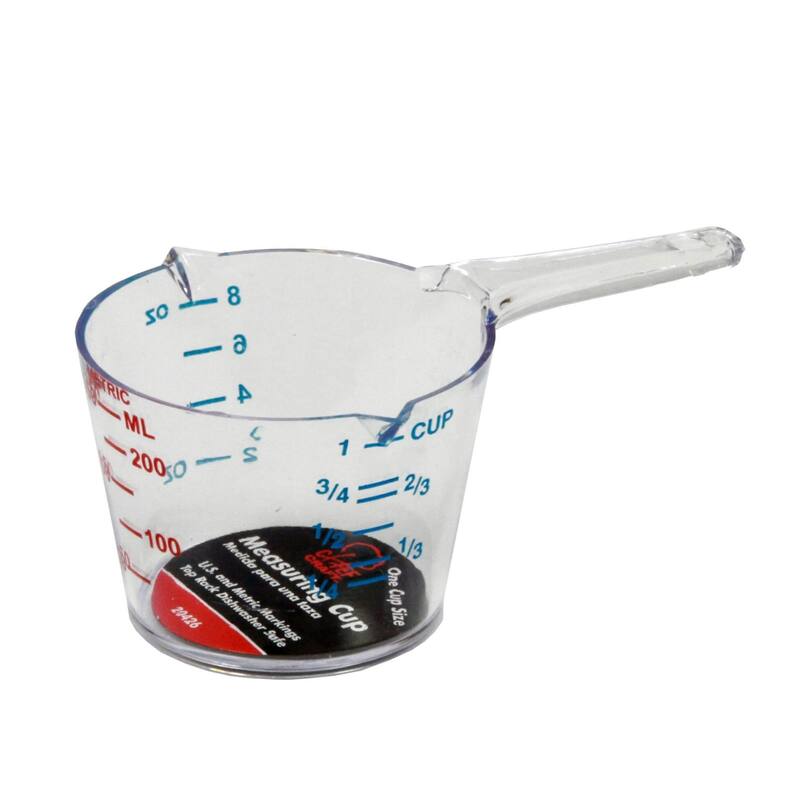 Chef Craft 1 Cup Capacity Clear Plastic Measuring Cup, includes US and Metric Graduations