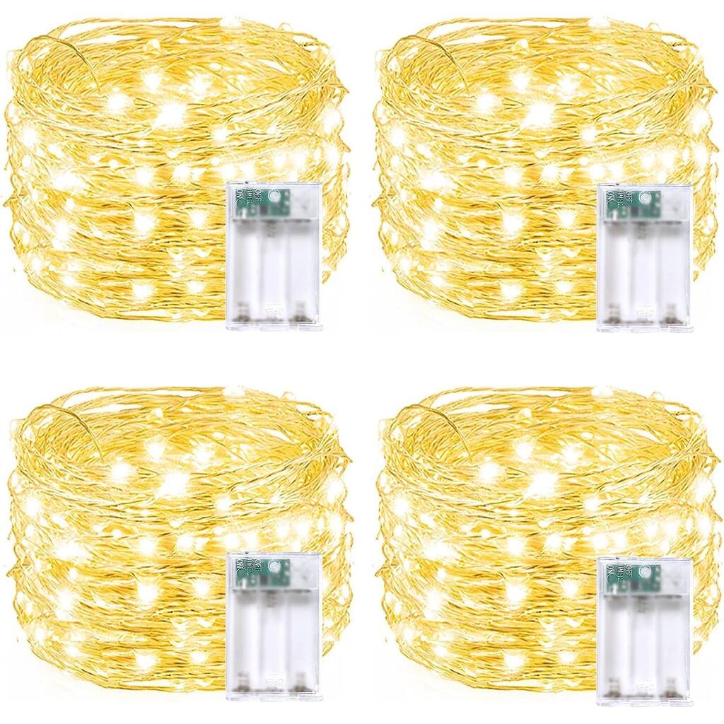 Fairy Lights Battery Operated LED Waterproof Twinkle Lights - 2 Pack