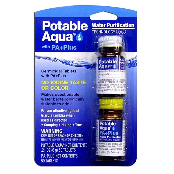 Potable Aqua Water Purification Germicidal Tablets With PA Plus