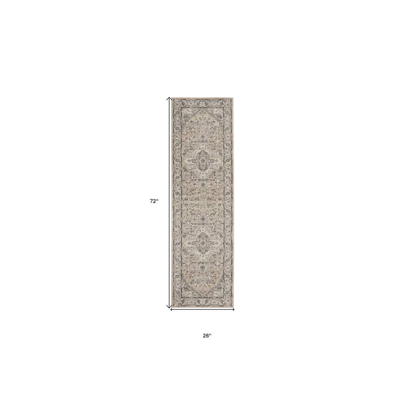 Licaz Power Loomed Distressed Area Rug By HomeRoots - 72' X '26' X '0.32