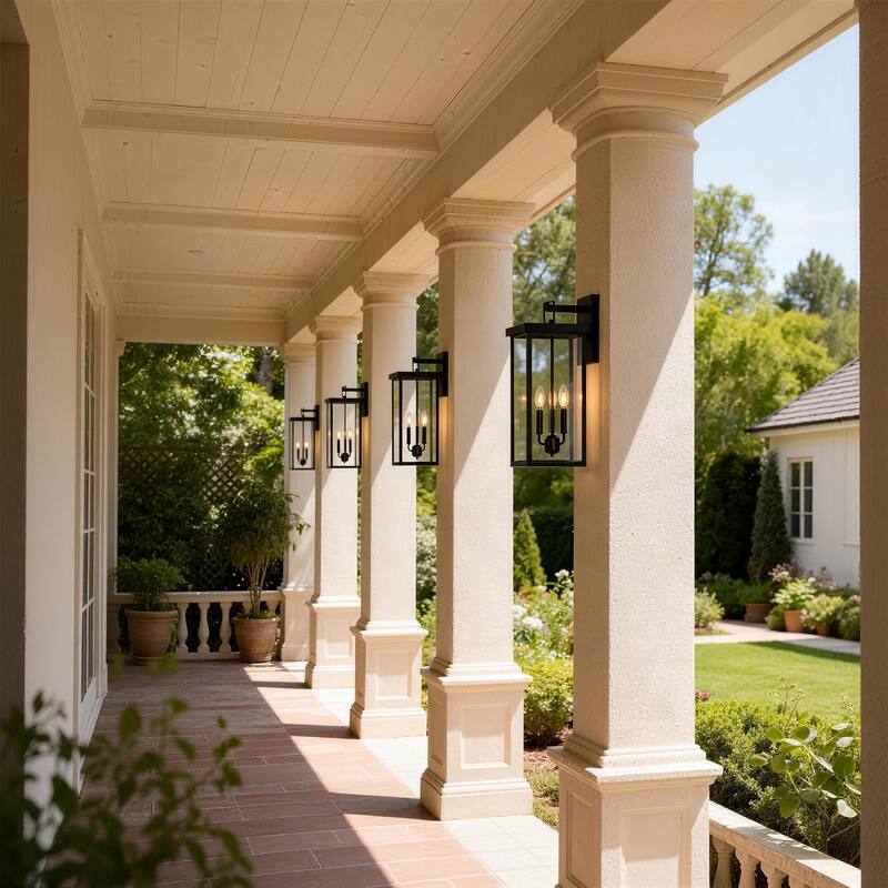 4 Pack Clear Glass Outdoor Lighting Wall Sconce