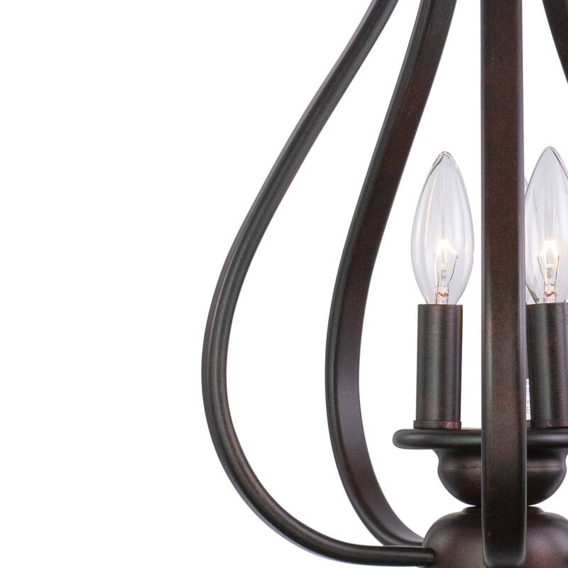Monrovia 3 Light Bronze Teardrop Candle Pendant - 11.25-in W x 24-in H x 11.25-in D