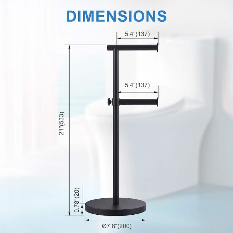 WOWOW Freestanding Bathroom Dual-Rod Toilet Paper Holder