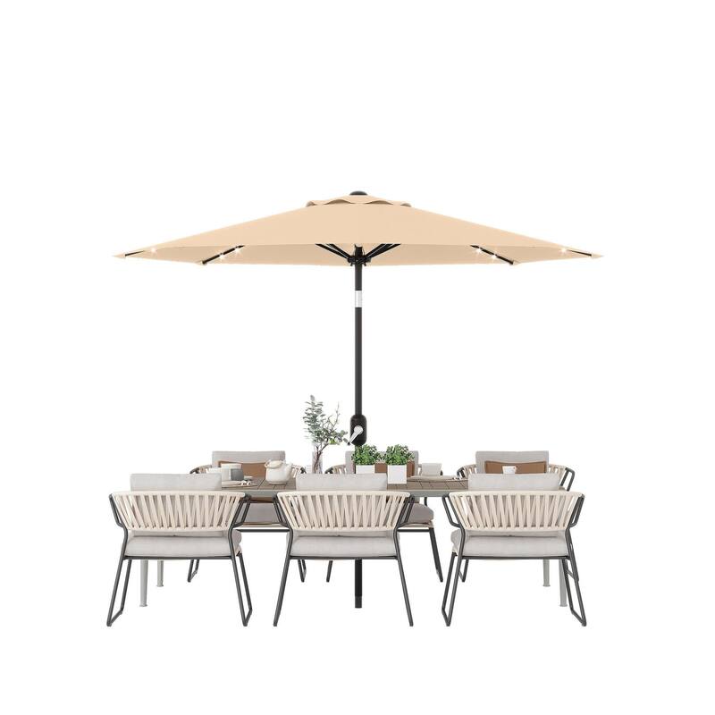 Coromose 10 Ft Patio Umbrella with Solar Lights, with 40 LED Lights