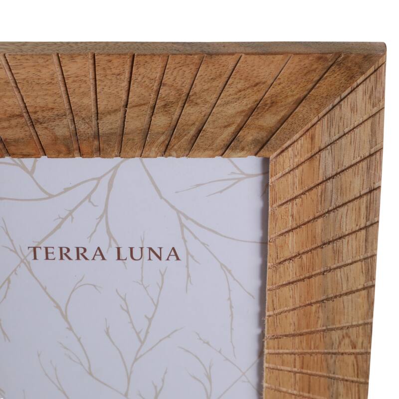 Wood Glass Picture Frame Construction Textured Boho Style - 5x7" Brown