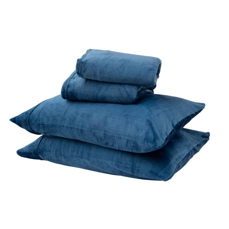 Great Bay Home Extra Soft Cozy Velvet Plush Solid Bed Sheet Set