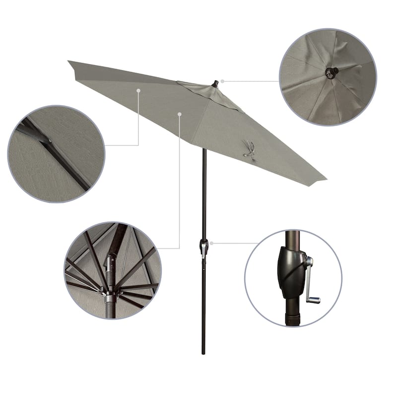 North Bend 7.5 Crank Lift Auto Tilt Patio Umbrella with Outdoor Rated Olefin Fabric by Havenside Home