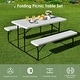 preview thumbnail 4 of 23, Indoor and Outdoor Folding Picnic Table Bench Set with Wood-like Texture - 59" x 54" x 28.5"(L X W X H)