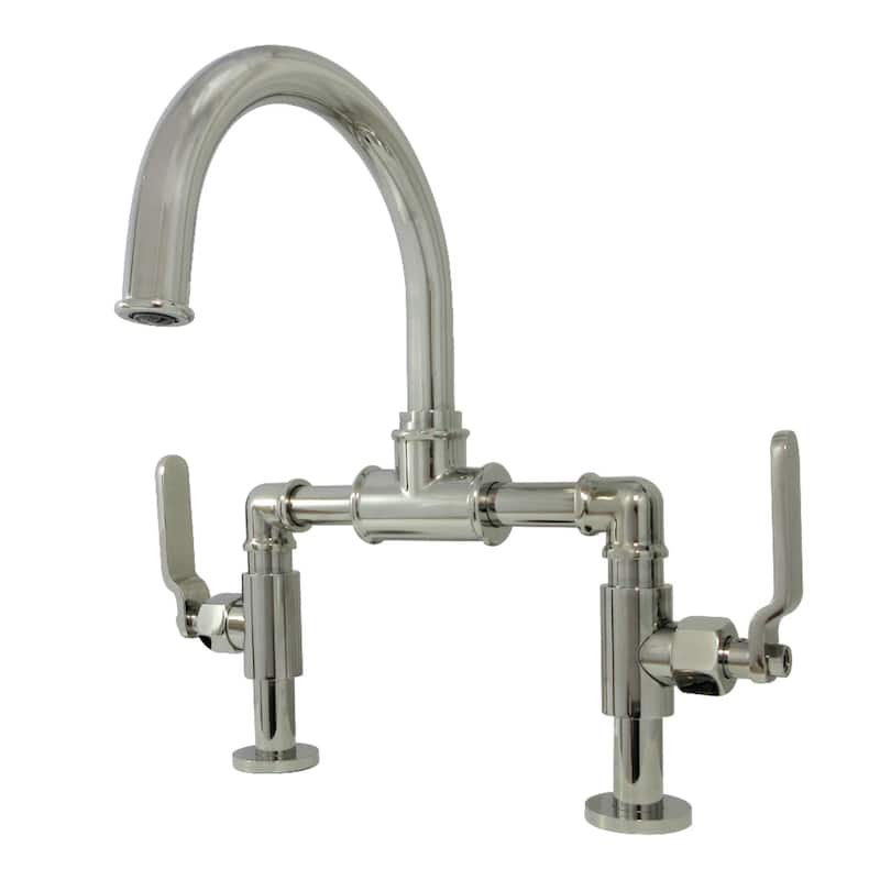 Kingston Brass Whitaker Bridge Bathroom Faucet - Polished Nickel