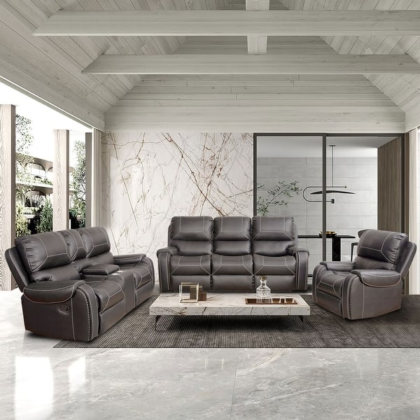 Contemporary Reclining Seating Collection Functional Sectional Sofa Set
