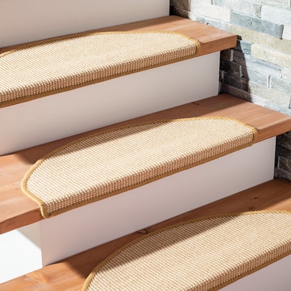 slide 2 of 4, SAFAVIEH Handmade Rachella 9" x 26" Sisal Stair Treads 9" x 26"- SET OF 13