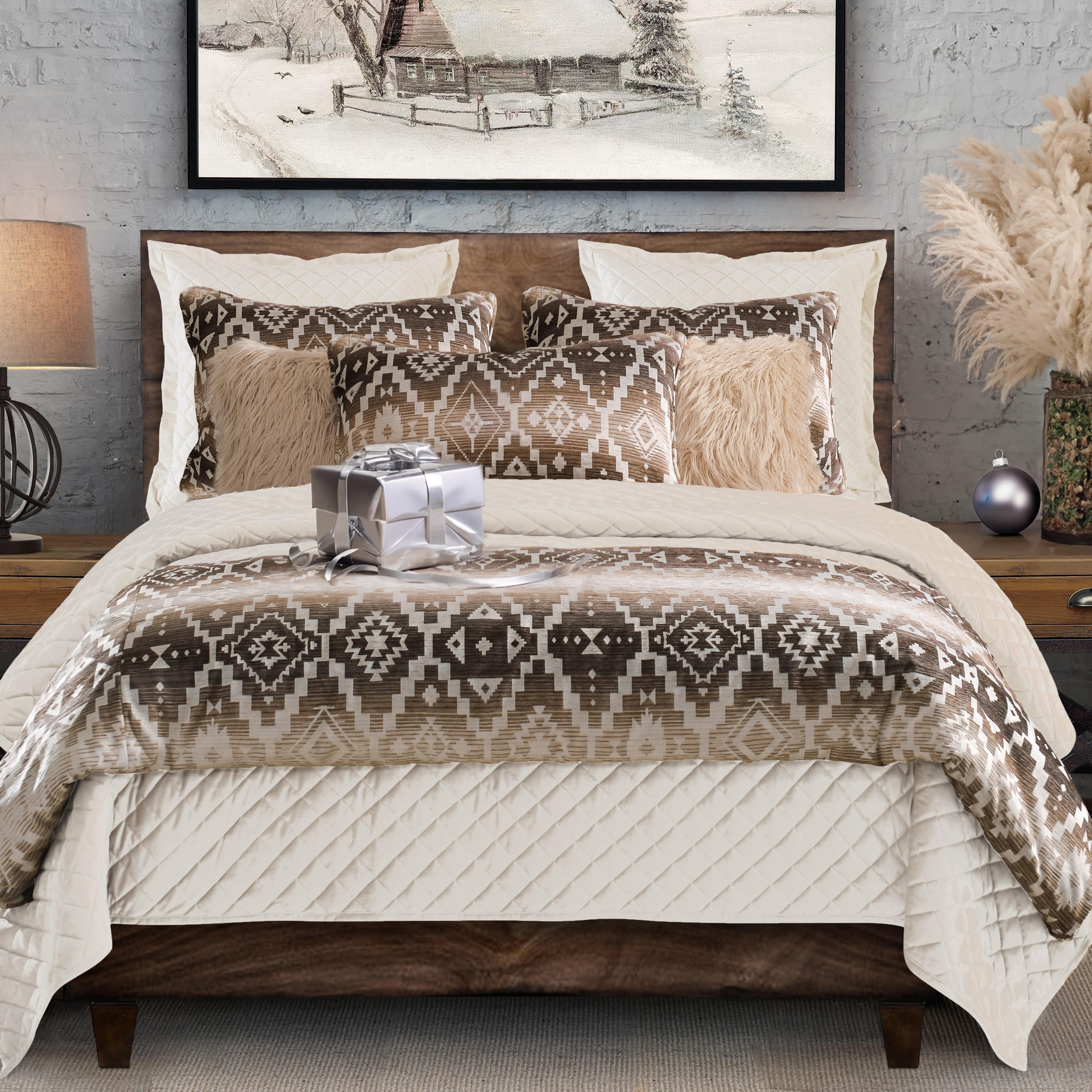 Paseo Road Chalet Aztec Southwestern Rustic Style Bedding 3 Piece Duvet Cover Set
