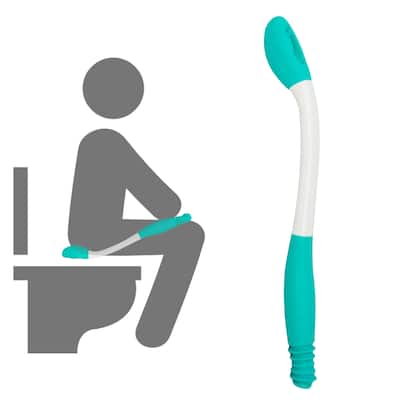 Long Reach Comfort Wipe Toilet Tissue Aid Bottom Buddy Tool - White