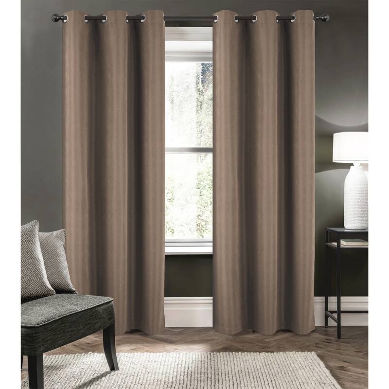 Barron Blackout Window Curtain Grommet Panel 90" - Taupe