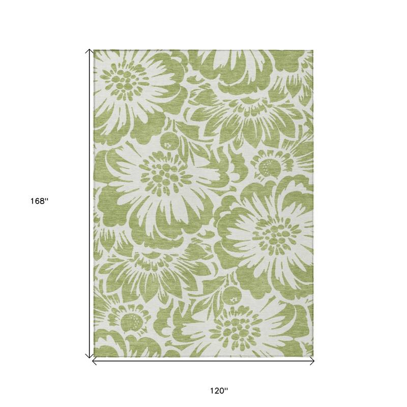Cafi Botanic Elegance Weather Resistant Timeless Fusion Outdoor Rug