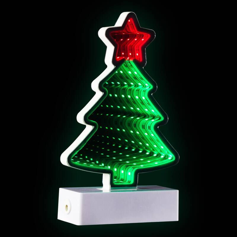 LED 3D Christmas Tree Infinity Mirror - 8"