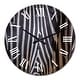 preview thumbnail 7 of 6, Designart 'Black And White Structure Of Zebra Skin' Patterned wall clock
