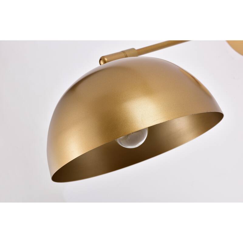 Cosmo Matte Gold 1-Light Adjustable Armed Wall Sconce