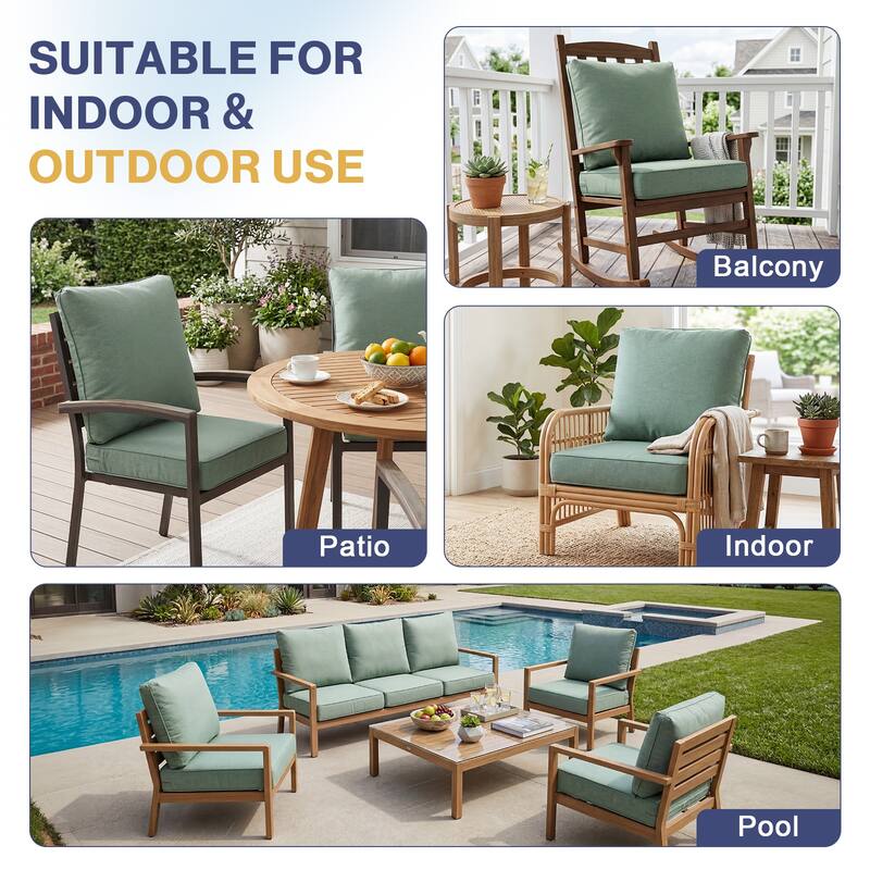 Aoodor Outdoor Seat/Back Cushion Set of 2