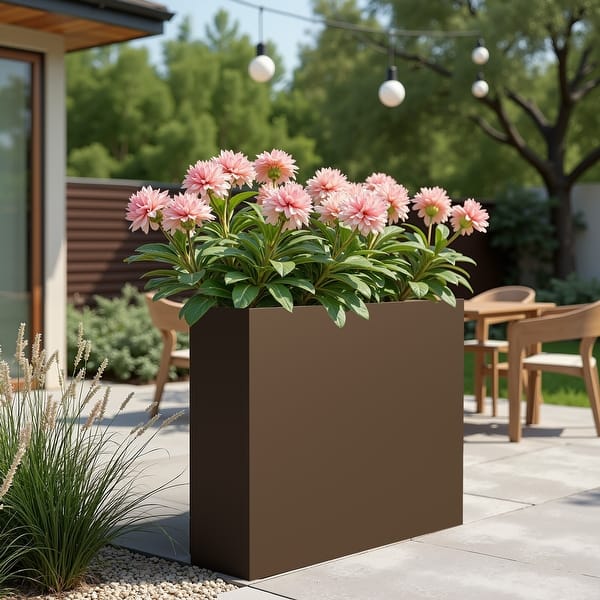 slide 2 of 51, Dovelina Modern Metal Rectangular Planter- Elevate Your Space, Indoors & Outdoors