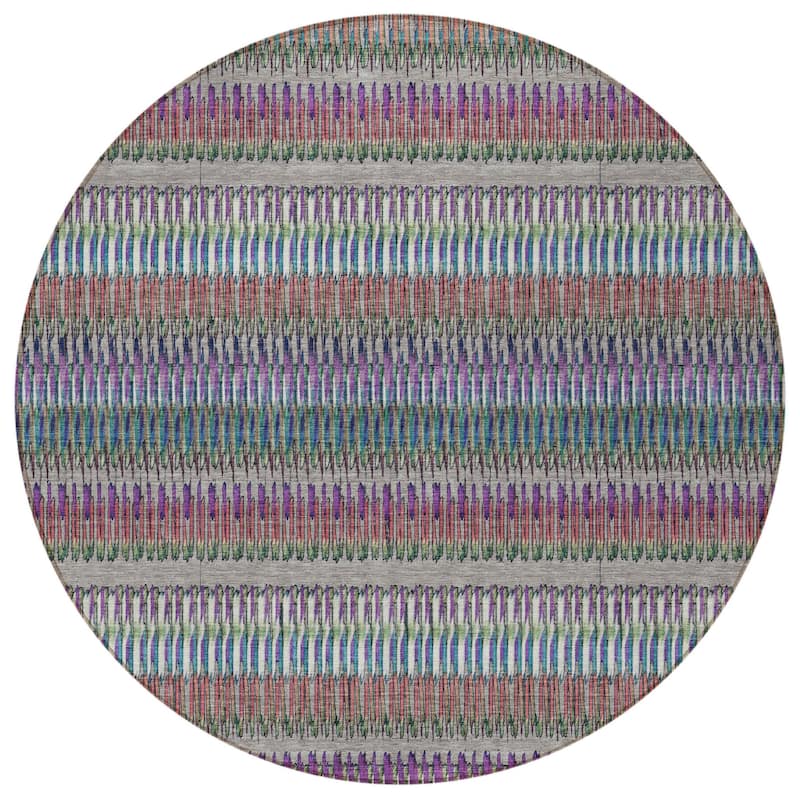 HomeRoots Striped Transitional Rectangle Outdoor Rug