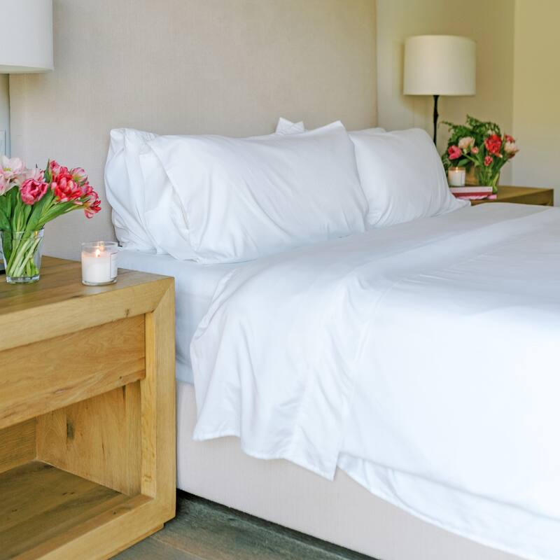 Jennifer Adams Lux Enzyme-Washed Triple-Brushed Signature Soft Sheet Set - Twin XL 3pc. - White