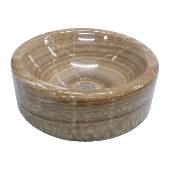 Eden Bath Cylindrical Vessel Sink - Brown Onyx Polished. Opens flyout.