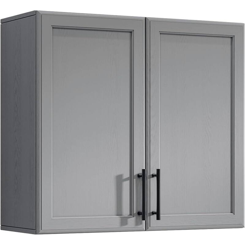 Shaker Style Wall Storage Cabinet with 2 Doors & Shelf - Grey