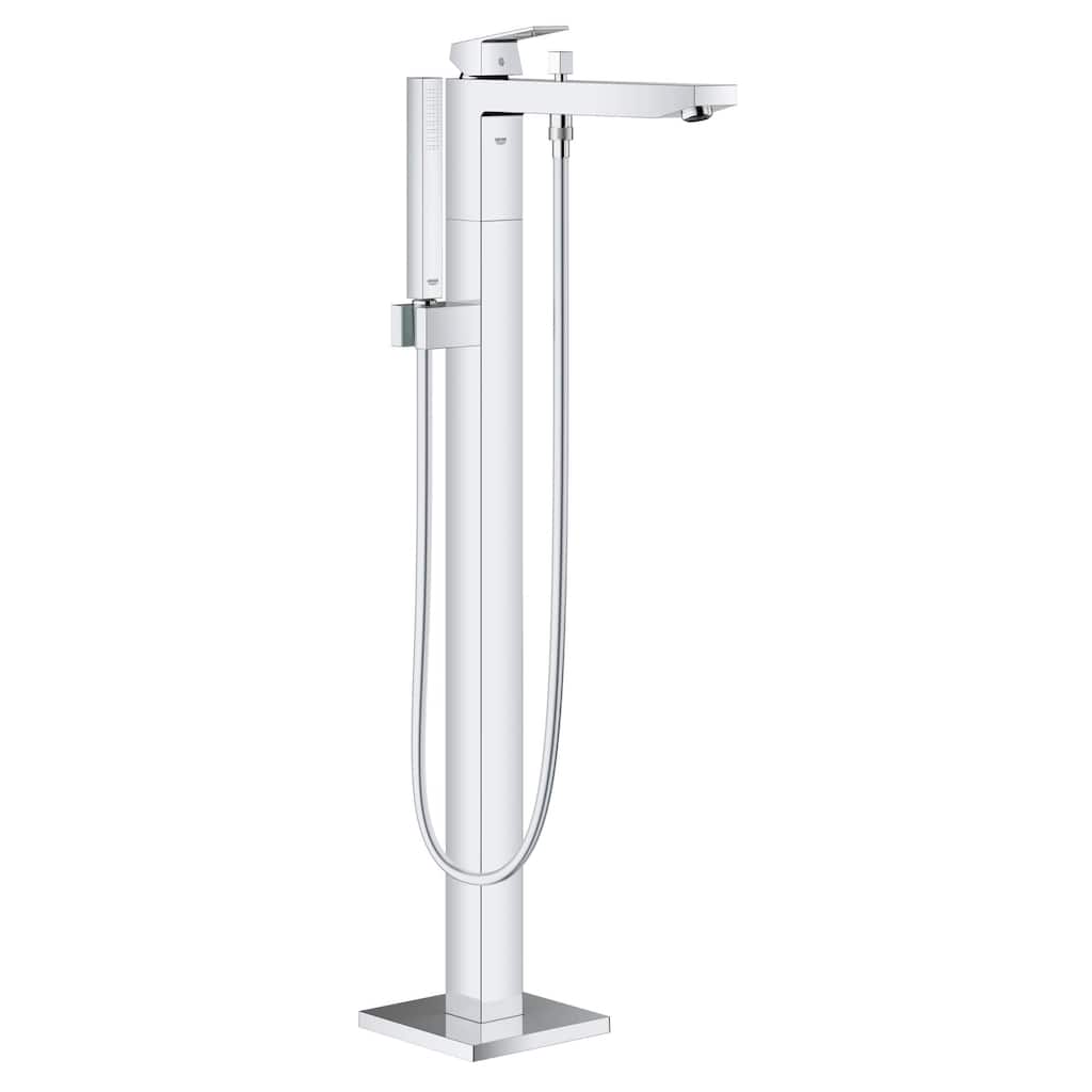 Grohe Eurocube Floor Mounted Tub Filler with Handle and Built-In