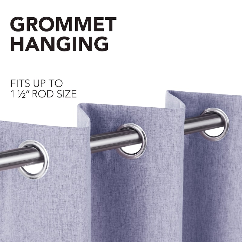 Deconovo Faux Linen Total Blackout Grommet Curtain (2 Panels)